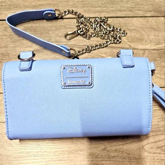 NWOT Loungefly×Disney Minnie Mouse Polka Dot Bow Crossbody Wristlet Wallet Blue - Picture 2 of 15